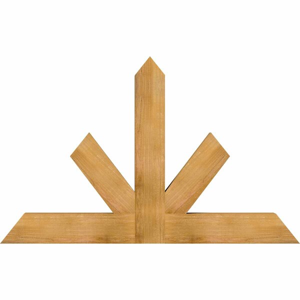 Ekena Millwork Saratoga Rough Sawn Timber Gable Bracket, Western Red Cedar, 60"W x 38"H x 4"D x 6"F, 15/12 Pitch GBW060X38X0406SAR00RWR - main